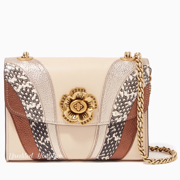 Coach Handbags - COACH Parker 18 Wave Patchwork And Snakeskin